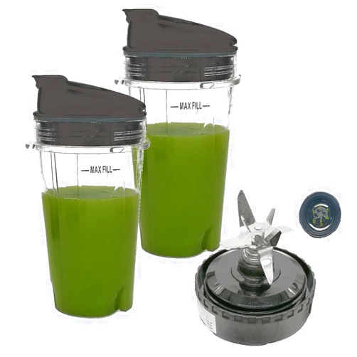 Joystar 2pcs 12OZ Cup with Snap seal lid and Blade Assembly - 307KKU,Compatible with Ninja Professional Countertop Blender with 1100-Watt BL620C, BL621, BL660, BL660W, BL660B 3BL660WM, BL661BBYC, BL665Q