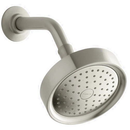 KOHLER 965-AK-BN Purist Single-Function Showerhead, Wall-Mount High Pressure Shower Head, 2.5 GPM, Vibrant Brushed Nickel