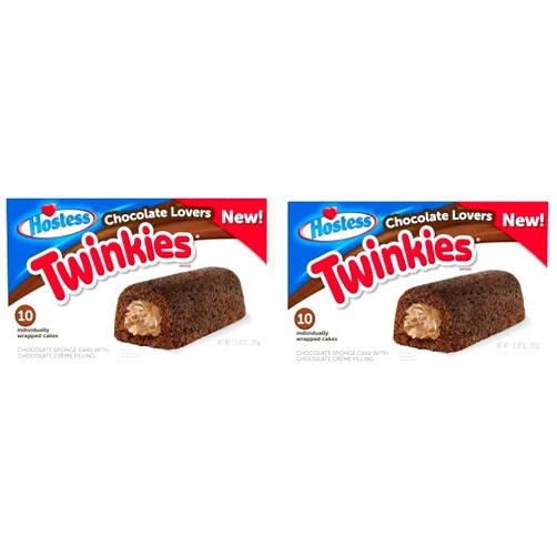 Generic Hostess - Chocolate Lovers Twinkies - 13.58 Oz - 10 Individually Wrapped Cakes - Pack of 2