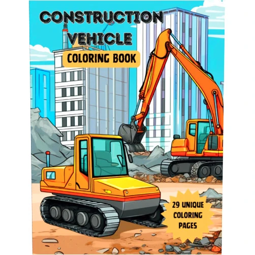 Uhmbrella Publishing Construction Vehicle Coloring Book: Construction Vehicle Coloring Book with All Types of Real and Imagined Construction Vehicles including Trucks, Cranes, Excavators, and More