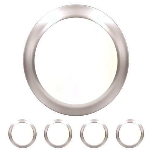 Luxrite 6 Inch LED Disk Lights, Dimmable Flush Mount Ceiling Light, 5CCT 2700K 3000K 3500K 4000K 5000K, 12.5W, 1000LM, Surface Mount Light Fixture, Damp Rated, Energy Star, ETL - Brushed Nickel 4-Pack