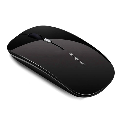Uciefy Q5 Slim Rechargeable Wireless Mouse, 2.4G Portable Optical Silent Ultra Thin Wireless Computer Mouse with USB Receiver and Type C Adapter, Compatible with PC, Laptop, Notebook, Desktop Black