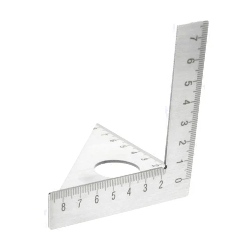 OSALADI 1pc L-Square Stainless Steel Carpenter's Square 90°45° Steel Ruler Angle Measure for Woodworking DIY Silver