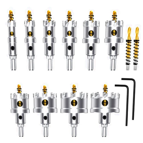 ASNOMY 12PCS TCT Hole Saw Kit for Hard Metal, 5/8