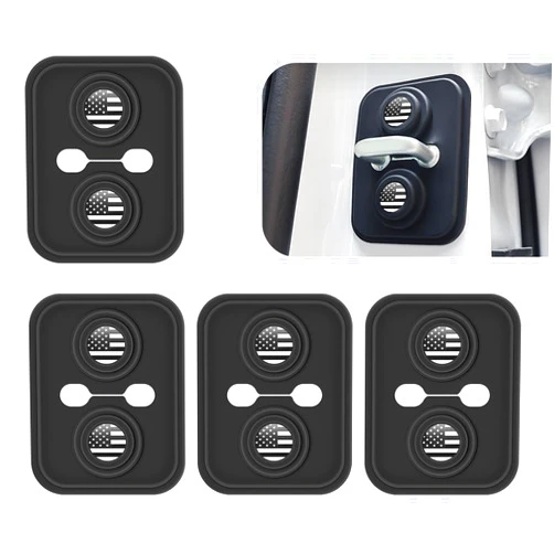 Yidcidu 4PCS Car Door Latch Guard Cover, Silicone Shock-absorb Crash-proof Car Doors Protector, Thickened Self-adhesive Protective Accessories, Universal for Most Cars (Black #01)