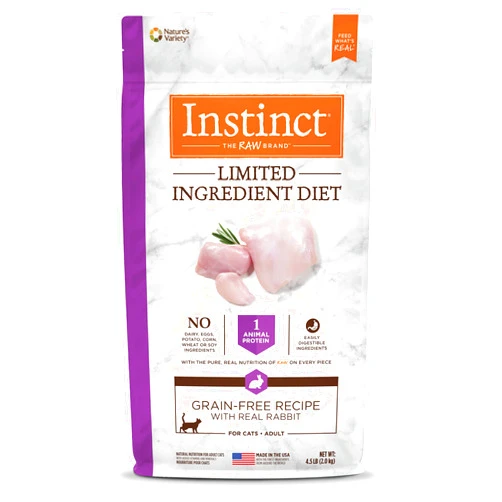 Instinct Limited Ingredient Diet, Natural Dry Cat Food, Grain Free Recipe - Real Rabbit, 4.5 lb. Bag