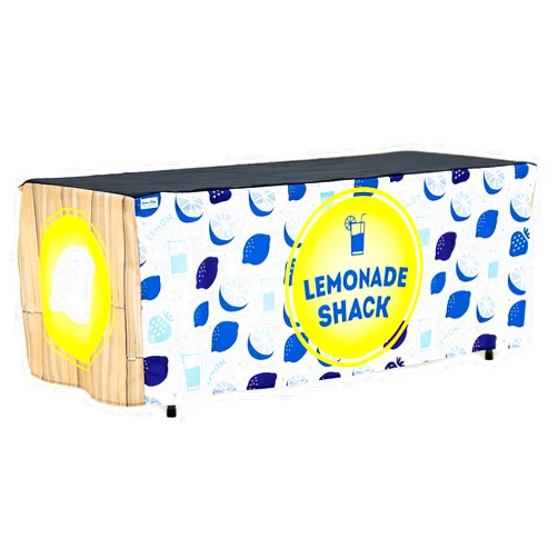 HIDEABOO Lil' Biz Easy Lemonade Stand Tablecloth 6 Foot Polyester Spandex Table Cover for Lemonade Stand for Kids, Essential Lemonade Stand Supplies, Kit, and Decoration for Lemonade 4 Sale