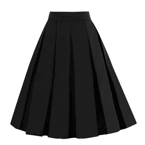 Girstunm Women's Pleated Vintage Skirt Floral Print A-line Midi Skirts with Pockets