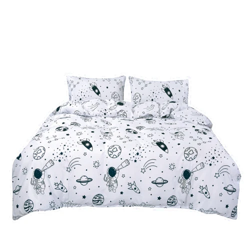 MAG 3Pcs White Out Space Bedding Duvet Cover Set, Galaxy Duvet Cover Set,for Toddlers Kids,Boys Teens and Girls,Super Soft Microfiber (No Comforter) (Black and White, Twin)