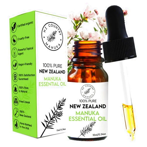 NZ Country Manuka 100% Pure New Zealand Manuka Oil | Organic Essential Oil | 35x Stronger Than Organic Tea Tree Oil | Natural Skin Care | Diffuser | Aromatherapy | Nails | Hair | Skin | Lips