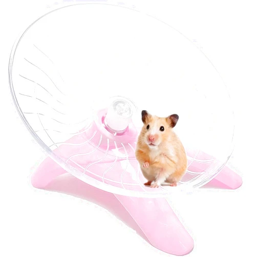 Nawhed Hamster Flying Saucer Silent Running Exercise Wheel for Hamsters, Gerbils, Mice,Hedgehog and Other Small Pets Silent Running Wheel Hamster Wheel (Pink)