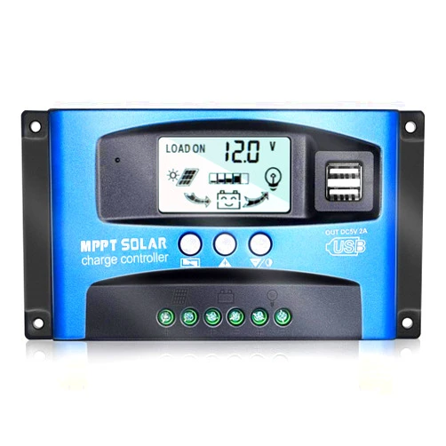 ISunergy MPPT Solar Charge Controller 40A 12V/24V Auto Solar Panel Intelligent Regulator with Dual USB Port LCD Display for Lead acid Batteries
