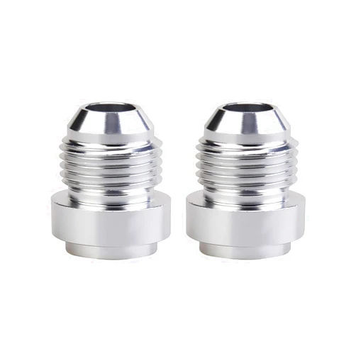 ZHSYMX 2PCS Aluminum AN8 Male Weld On Fitting Bung Hose Adapter Fuel Oil Tank