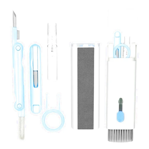 IFTHFOUR 7-in-1 Electronic Cleaner Kit,Keyboard Cleaner,Laptop Cleaner Kit for Monitor, Cell Phone, Bluetooth,Headset, Lego, Airpods, Laptop Camera Lens (Blue)