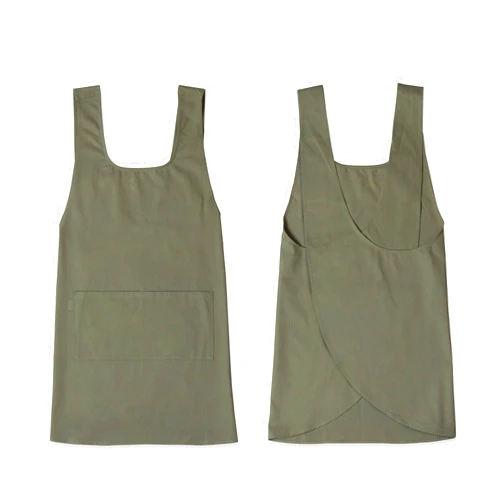 Hudson Durable Goods Cotton Cross Back Apron for Women - Seamless Crossover Style Smock Apron