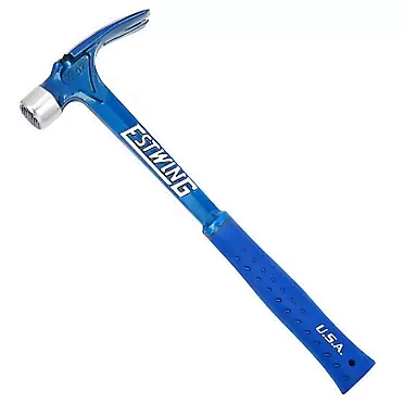 Estwing Ultra Series Hammer - Rip Claw Framer with Milled Face & Shock Reduction Grip - E6-15SM, 425g (15oz) , Blue