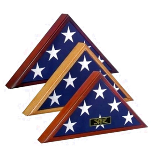 Flag connection Spartacraft Veteran Flag Display Case,Cherry Wall Mountable with Hardware Included