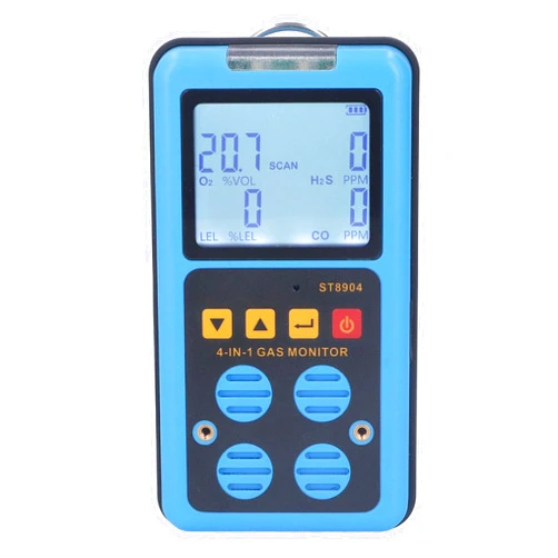 Diydeg Portable Gas Detector, H2S, O2, CO and LEL 4 Gas Monitor with Sound Light Vibration Gas Alarm, LCD Display Rechargeable Multi Gas Leak Detector Air Quality Tester for Home, Kitchen