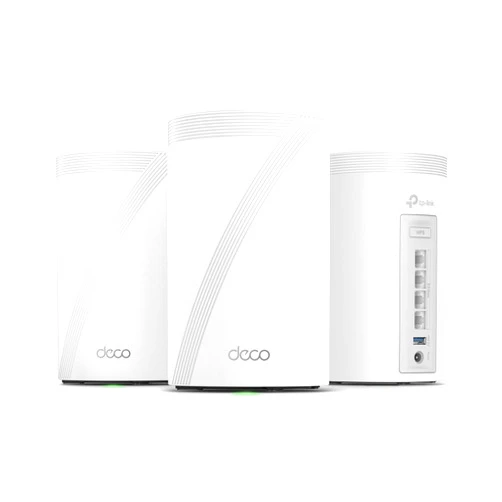 TP-Link Deco 7 Pro BE63 Tri-Band WiFi 7 BE10000 Whole Home Mesh System - 6-Stream 10 Gbps, 4x2.5G Ports Wired Backhaul, 4X Smart Internal Antennas, VPN, HomeShield, Free Expert Support (3-Pack)