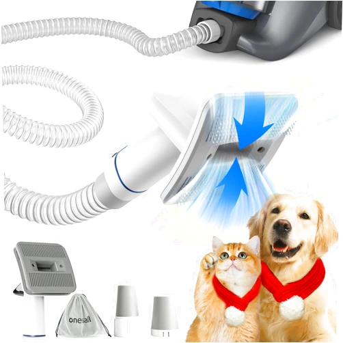 oneisall Dog Brush Vacuum Attachment with 1-1.5'' Universal Adapter,Dog Vacuum Brush for Shedding with 1.5m Extension Tube for Home Cleaning,Compatible with Most Round Vacuum Cleaners