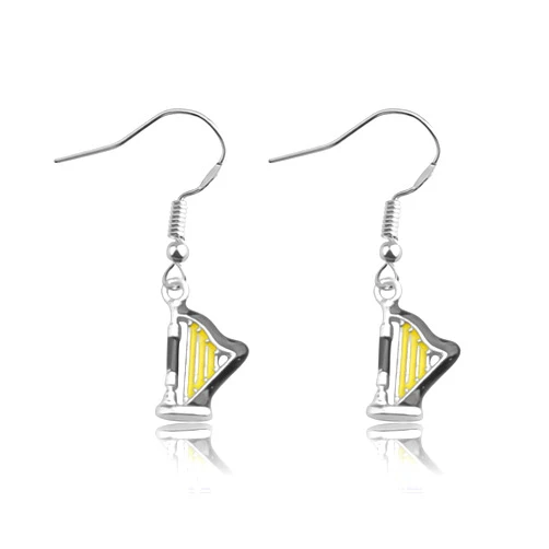 CENWA Small Harp Charm Earrings Musical Jewelry Harp Player Gift Harpist Gift