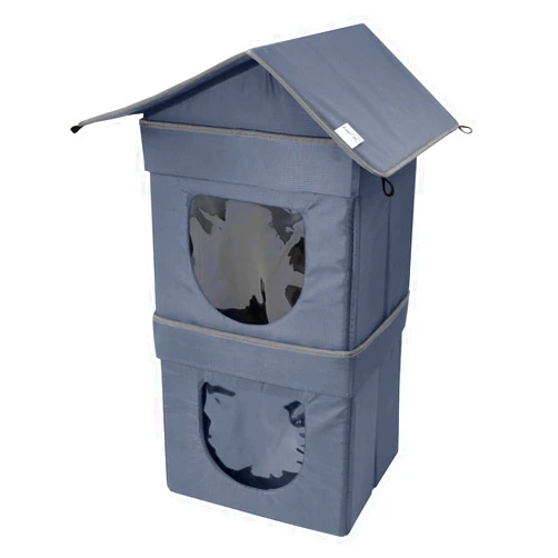 Kitty City Outdoor Stackable Cat House, Cat Cube, Water Resistant Condo, Outdoor Heated Cat House