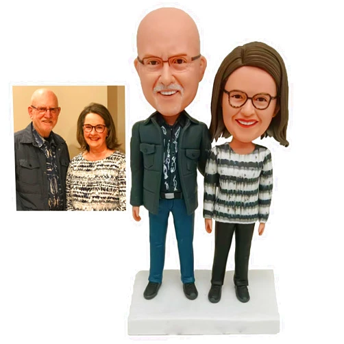 Handmade Custom bobblehead Statue Custom Couple Anniversary, Personalized Wedding Groom Sculpture Custom bobblehead Doll Birthdays, Holidays, mom and Friends, Customized According to Your Photos
