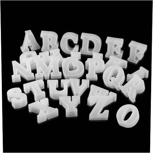 EVERELAM Letter Mold 2.5 inch 26 Pack Letter Mold Letter Resin Mold Alphabet Candle Mold Silicone Mold for Resin Cake Mold Clay Resin Making Molds Candle Making Molds Craft Supplies