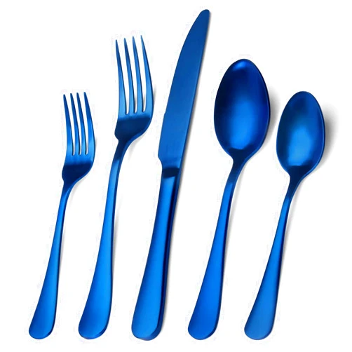 Sharecook Matte Blue Silverware Set, Satin Finish 20-Piece Stainless Steel Flatware Set, Kitchen Utensil Set Service for 4, Tableware Cutlery Set for Home and Restaurant, Dishwasher Safe