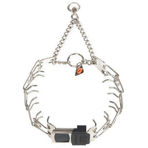 Herm Sprenger Dog Training Prong Collar with Quick Release Cliclock Buckle and Swivel Ring Adjustable Length German Made Stainless Steel Collar for Small to Medium Dogs Up to 15