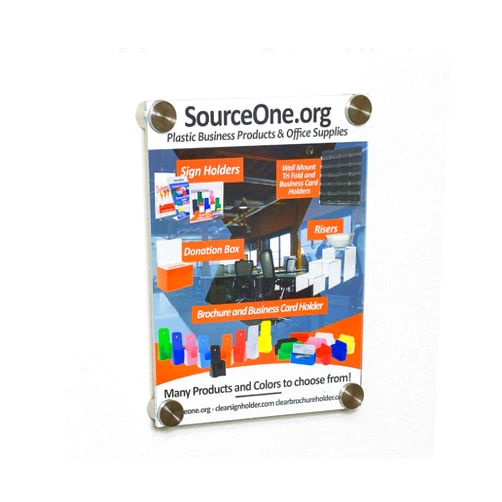 SOURCEONE.ORG Source One Acrylic Sign Holder with Standoff, Clear or Frosted
