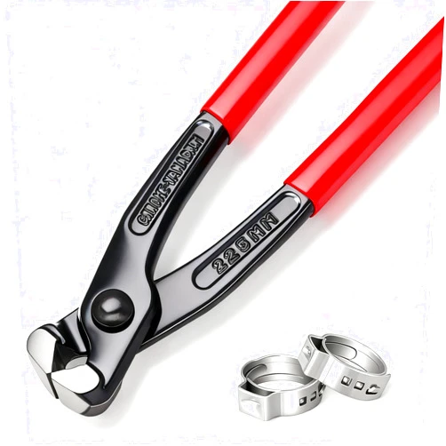 Seept Ear Clamp Pliers 9 Inch Hose Clamp Crimping Tool Carbon Steel Pinch Clamp Pliers Install Remove Clamp Nail Puller Tool for repairing pipes, fuel lines