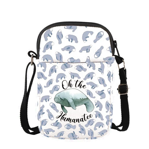 JXGZSO Manatee Shoulder Bag Oh the Humanatee Crossbody Bag Manatee Lover Gift Marine Biology Gift