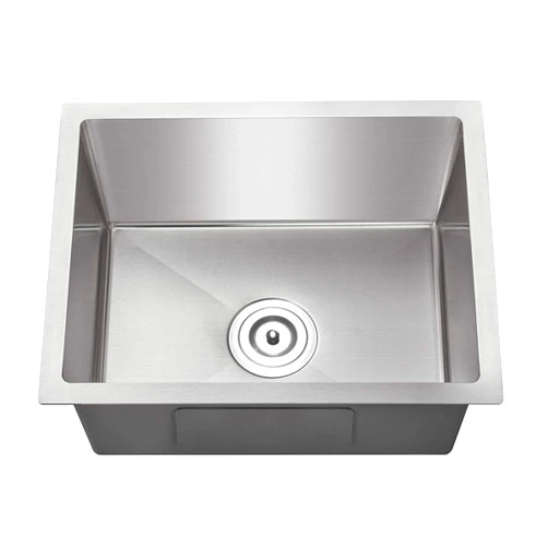 TSIBOMU 23 inch Undermount Kitchen Sink, 23x16 Inch Single Bowl Kitchen Sinks Undermount, 18 Gauge Stainless Steel 9 Inch Deep Sink Handmade Kitchen Sink, Brushed Nickel