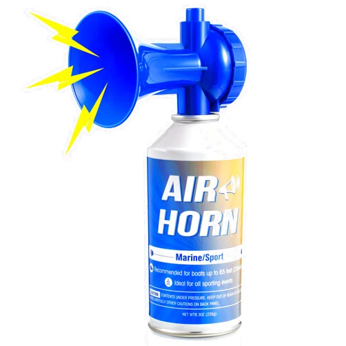 Enhon Large Air Horn 8.3 oz, Handheld Loud Air Horn Can for Safety, Marine Fog Horn Blow Horns Boat Accessories, Emergency Use for Sporting Events, Camping, Animals Alarm, Blue (1 Pcs)