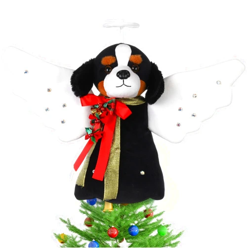 Beeveer Christmas Tree Topper Decoration Lighted Animal Angel Tree Topper with Glitter Wings LED Lighted Ornament for Christmas Holiday Mantel Table Decor Home Decorations Supplies(German Shepherd)