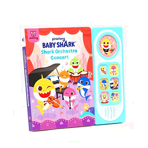 The Pinkfong Company Baby Shark Shark Orchestra Concert 7 Button Sound Book, Baby Shark Children's Sound Books, Interactive Learning Books For Toddlers, Learning & Education Toys, Baby Shark Gifts For Babies