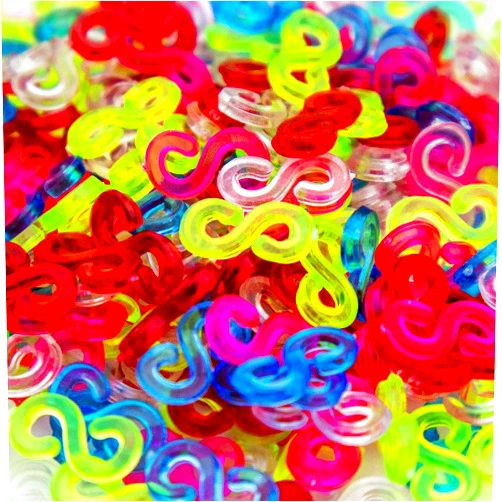 Creammuffin S Clips Connectors Rubber Connectors Refills for Loom Rubber Band for DIY Bracelet Making Refill Kit (100 pcs, Colorful)