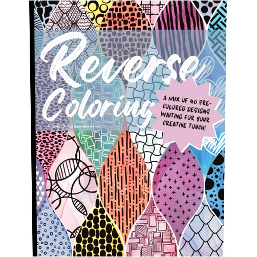 Khamisy Jones Inverted Coloring Book Abstract Mix: 40 Watercolor Backgrounds to Color in Reverse, Zen Doodling, and Creative Line Drawing.