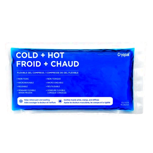 Cryopak Hot or Cold Packs - Flexible Gel Ice Packs for Injuries Reusable Microwavable and Non-Toxic (5.5 x 11)