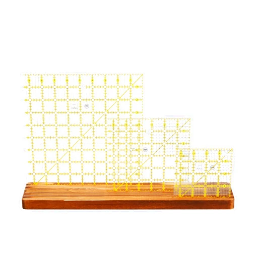 Genie Crafts 5-Slot Wooden Quilting Ruler Stand and Template Organizer, Sewing Accessories and Supplies 17 x 4 ins