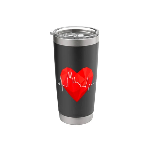 Beautiful Cologne Skylines For Cologne Lovers Cologne Skyline Heartbeat Germany Köln Cologne Cathedral Stainless Steel Insulated Tumbler