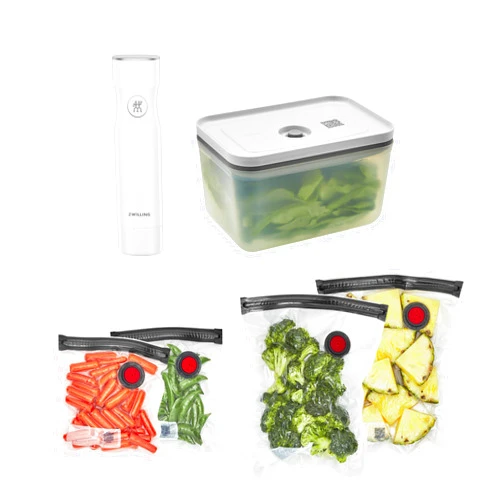 ZWILLING Fresh & Save Vacuum Sealer Machine Starter Set, Food Saver, Plastic 6-piece BPA Free, Meal Prep or Sous Vide 6-pc Plastic