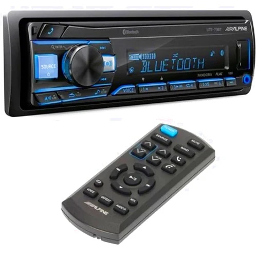 Absolute USA Alpine UTE-73BT in-Dash Digital Media Receiver with Bluetooth Remote Control