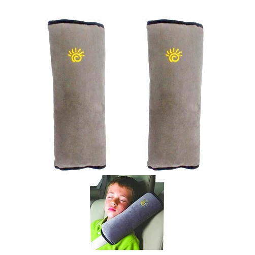 XINYIDAO 2PCs Car seat belt pillow, shoulder pad for car safety belts, seat belt pillow for children's travel, for The head, neck and shoulders in The car, The best gift for Children (grey)