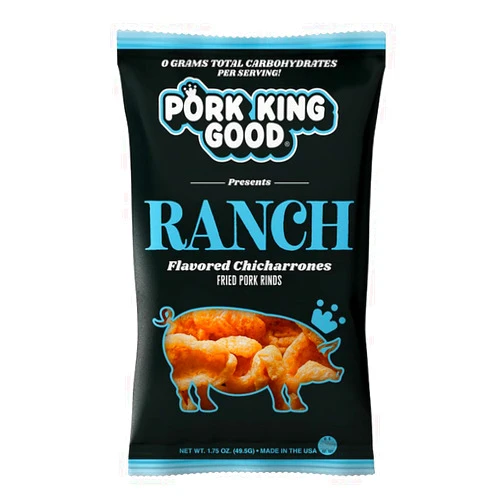 Pork King Good Ranch Pork Rinds (Chicharrones) (4 Pack) Snacks
