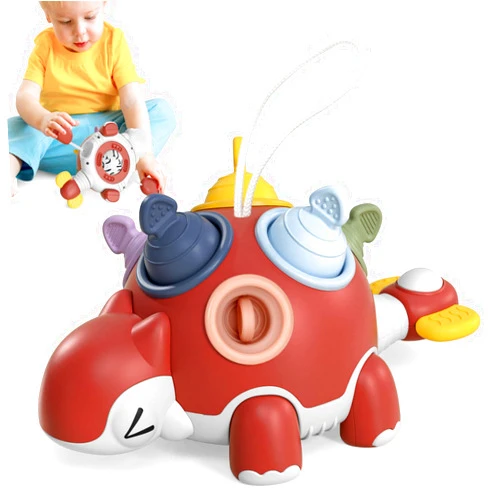 Lehoo Castle 1 Year Old Toys - Montessori Dinosaur Toys, One Year Old Boy Birthday Gift, Sensory Pop Pull String Fidget Toy, Educational Developmental Baby Toys 12-18 Months Stocking Stuffers (Red)