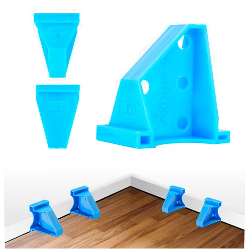 Jauyas Upgraded Flooring Spacers Kit with 1/4” & 1/3” Gap, Wood Floor Install Tool for Laminate, Vinyl Plank, Floor Installation (1/4‘’ Gap+1/3‘’ Gap, Blue, 40)