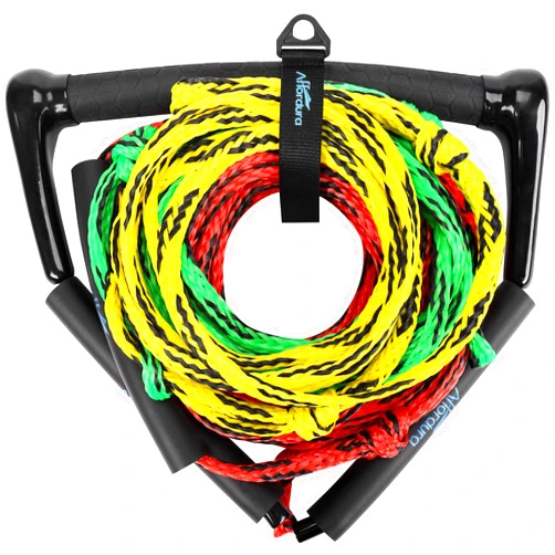 Affordura Water Ski Rope 75 Feet Wakeboard Rope with Handle Ski Ropes for Water Skiing, Ski Tow Rope for Tubing 4 Sections Tube Tow Rope for Watersports, Storing Bag Included (Multi Colored)