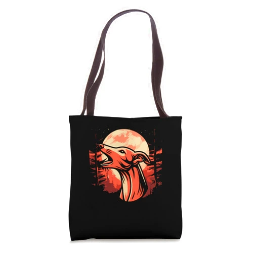 Greyhound Gifts & Accessories Greyhound Pet - Dog Breed Moon Howling Tote Bag
